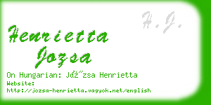 henrietta jozsa business card